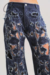 CONSTANÇA ENTRUDO laser cut floral print denim trousers SS23_TRO02